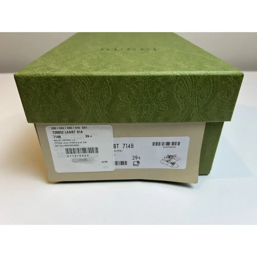 Gucci Double G Interlocking Python Snakeskin Ballet Ballerina Flats Size EU 39.5 - Picture 12 of 12